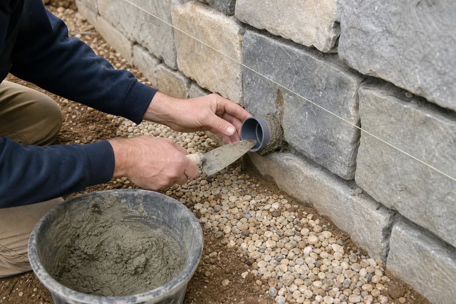Detail pratique pour Comment poser et entretenir des barbacanes de drainage