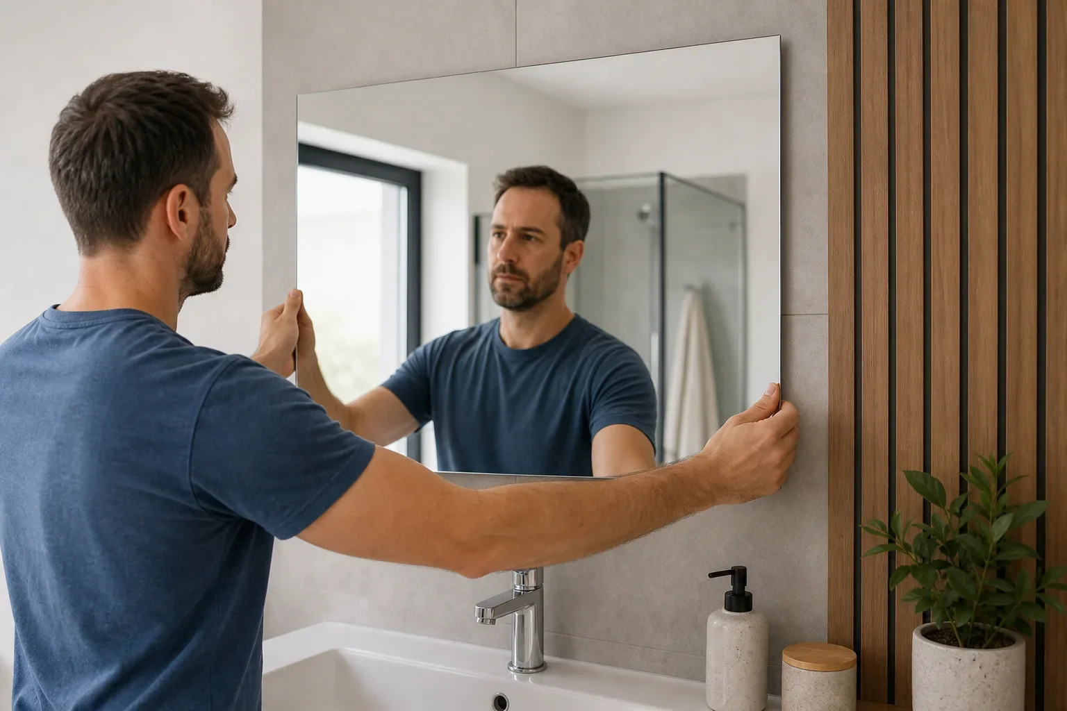 Detail pratique pour Hauteur miroir salle de bain : quelle est la bonne cote pour toi ?