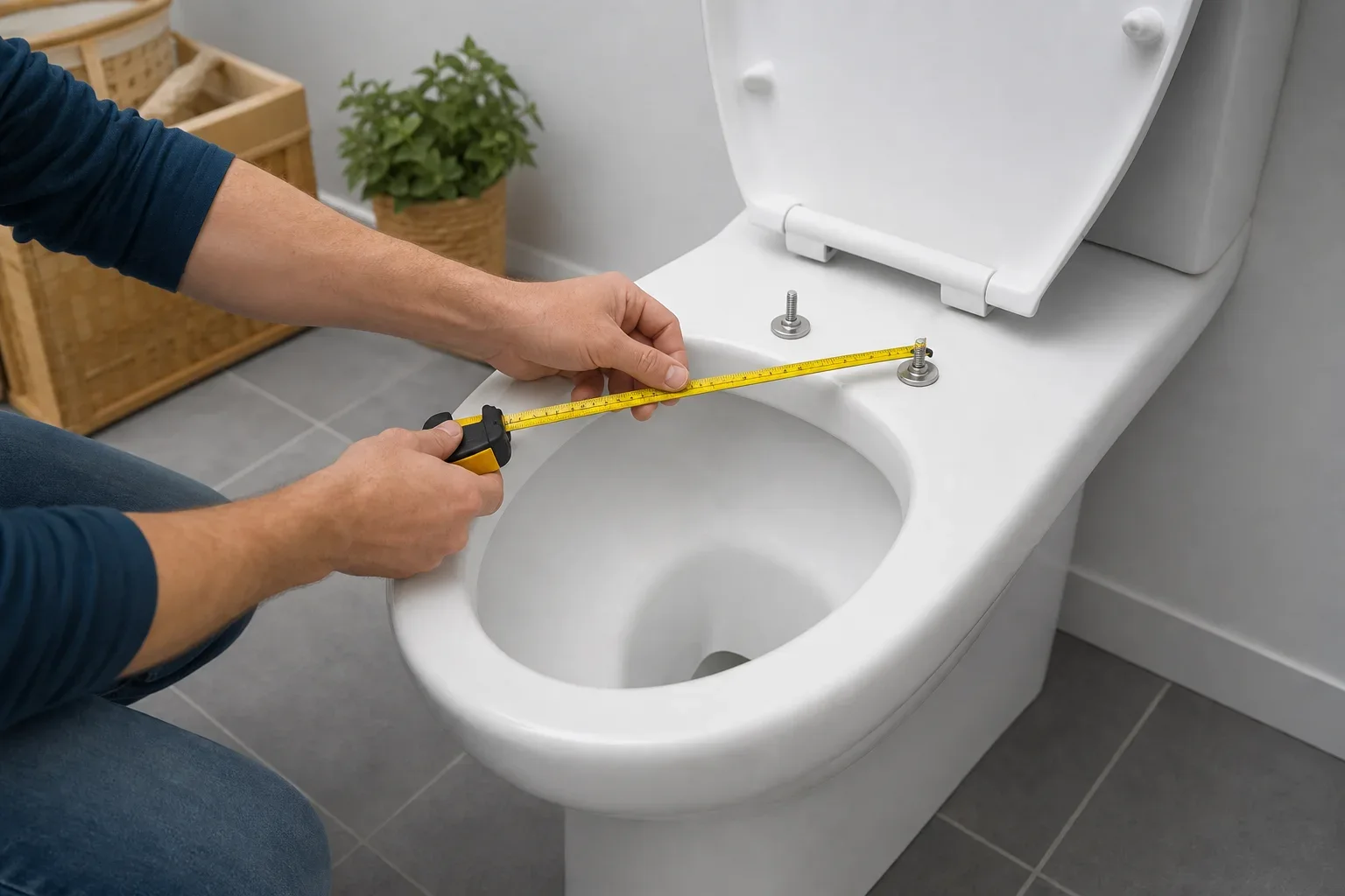 Detail pratique pour Taille abattant WC : comment bien mesurer sa cuvette ?